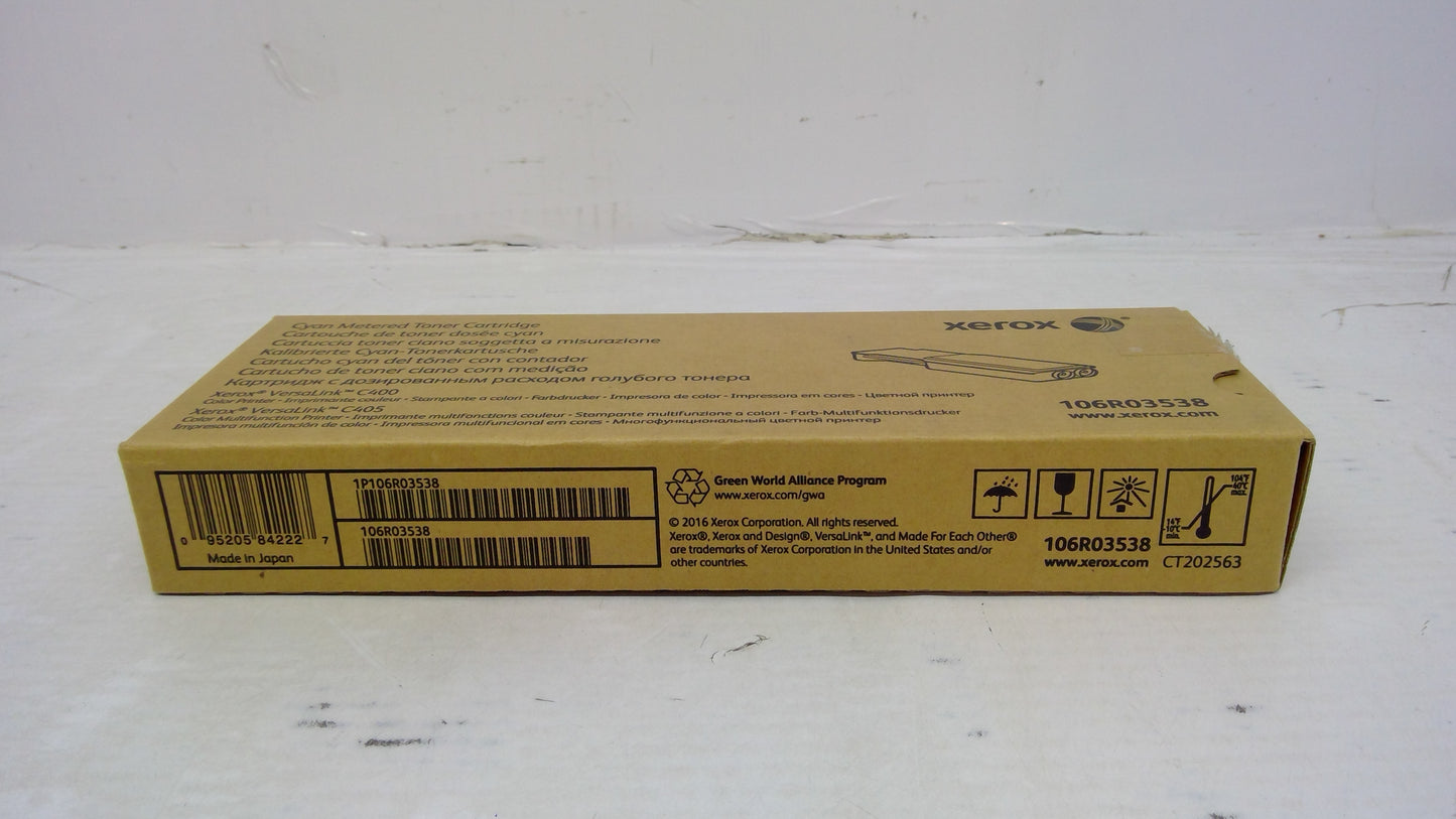 Xerox 106R03538 Cyan Toner Cartridge for VersaLink C400 C405 (Metered)