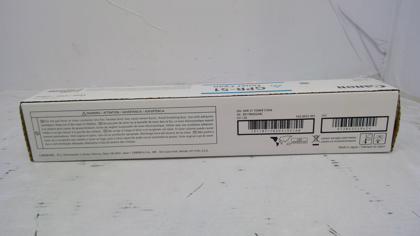 Genuine Canon GPR-51 (8517B003AB) Cyan Toner