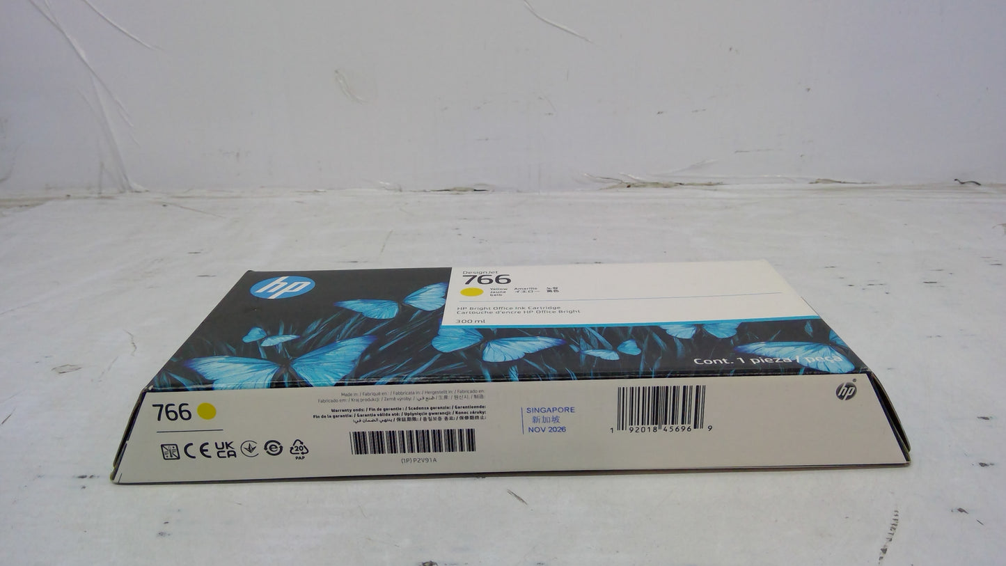 Genuine HP P2V91A (766) Yellow DesignJet Ink Cartridge (Expires NOV 2026)