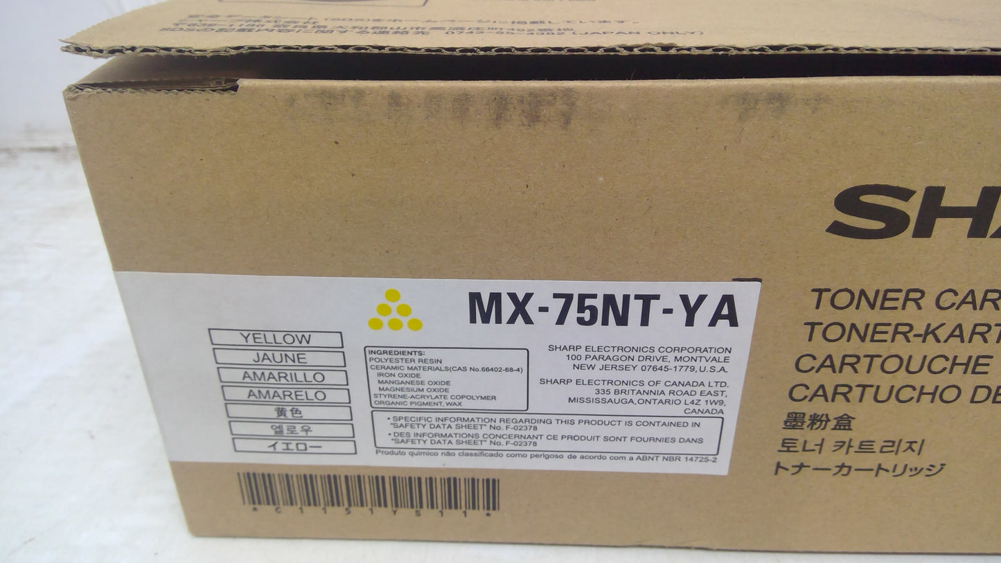 Genuine Sharp MX-75NT-YA High Yield Yellow Toner