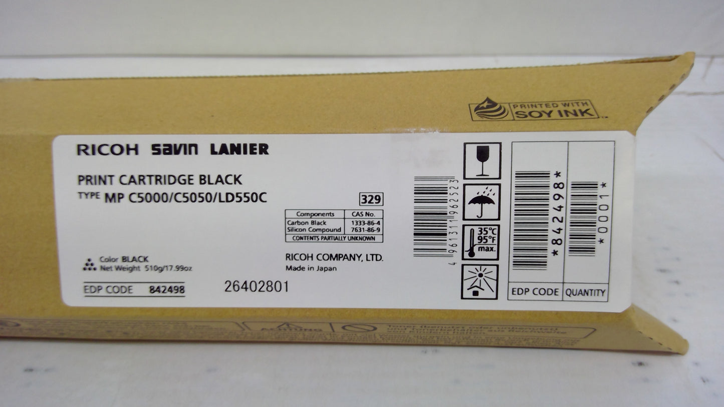 Ricoh 842498 Black Toner Cartridge Genuine OEM for MP C5000 C5050