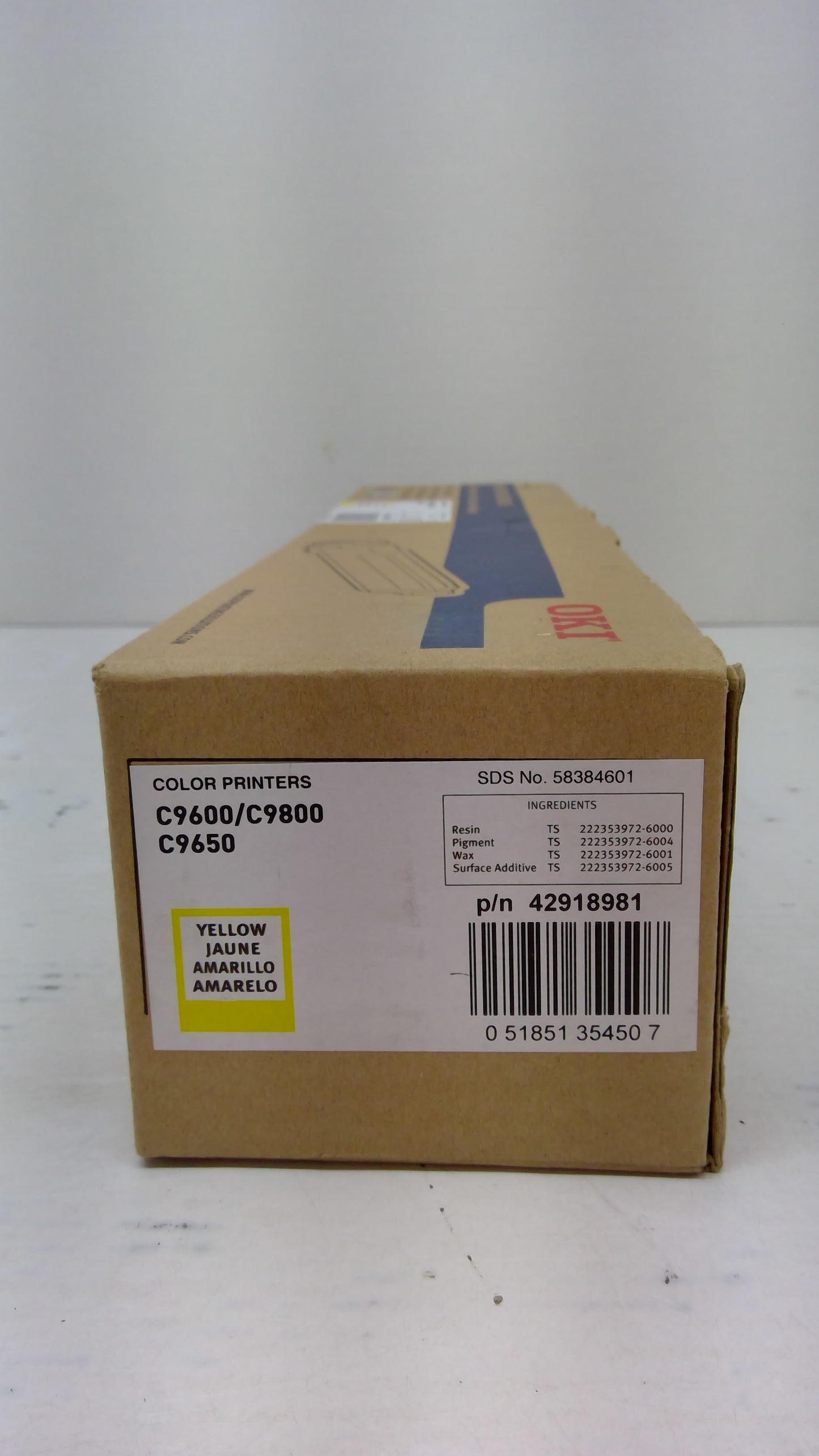 OKI 42918981 Yellow Toner Cartridge Genuine OEM for C9600 C9650 C9800