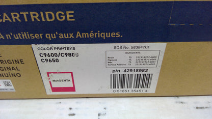 OKI 42918982 Magenta Toner Cartridge Genuine OEM for C9600 C9650 C9800
