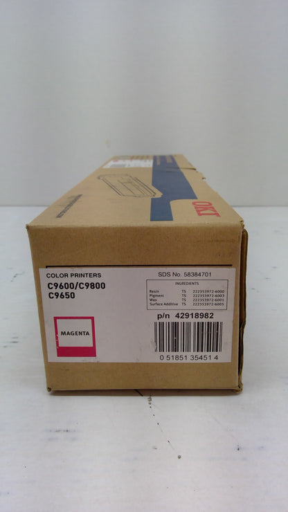 OKI 42918982 Magenta Toner Cartridge Genuine OEM for C9600 C9650 C9800