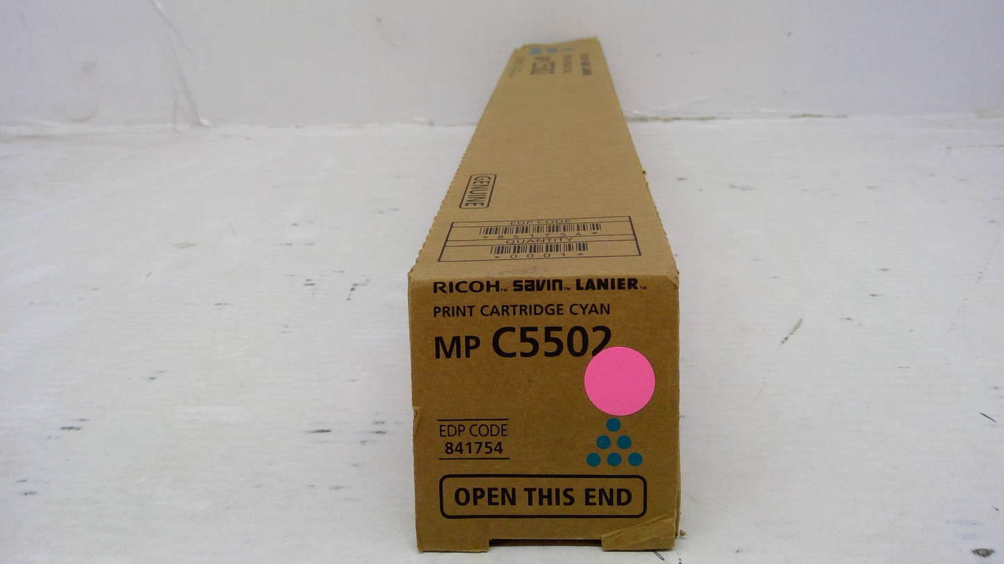 Ricoh 841754 Cyan Toner Cartridge Genuine OEM for MP C4502 C5502