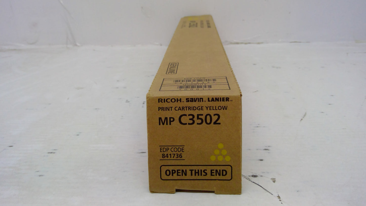 Ricoh 841736 Yellow Toner Cartridge Genuine OEM for MP C3002 C3502