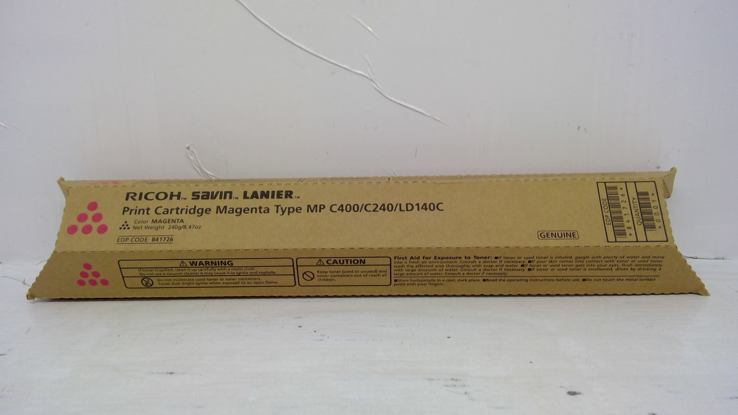 Ricoh 841726 Magenta Toner Cartridge Genuine OEM for MP C300 C400 C240