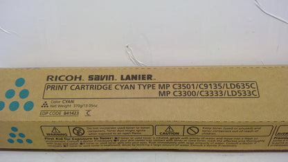 Ricoh 841423 Cyan Toner Cartridge Genuine OEM for MP C2800 C3001 C3300 C3501