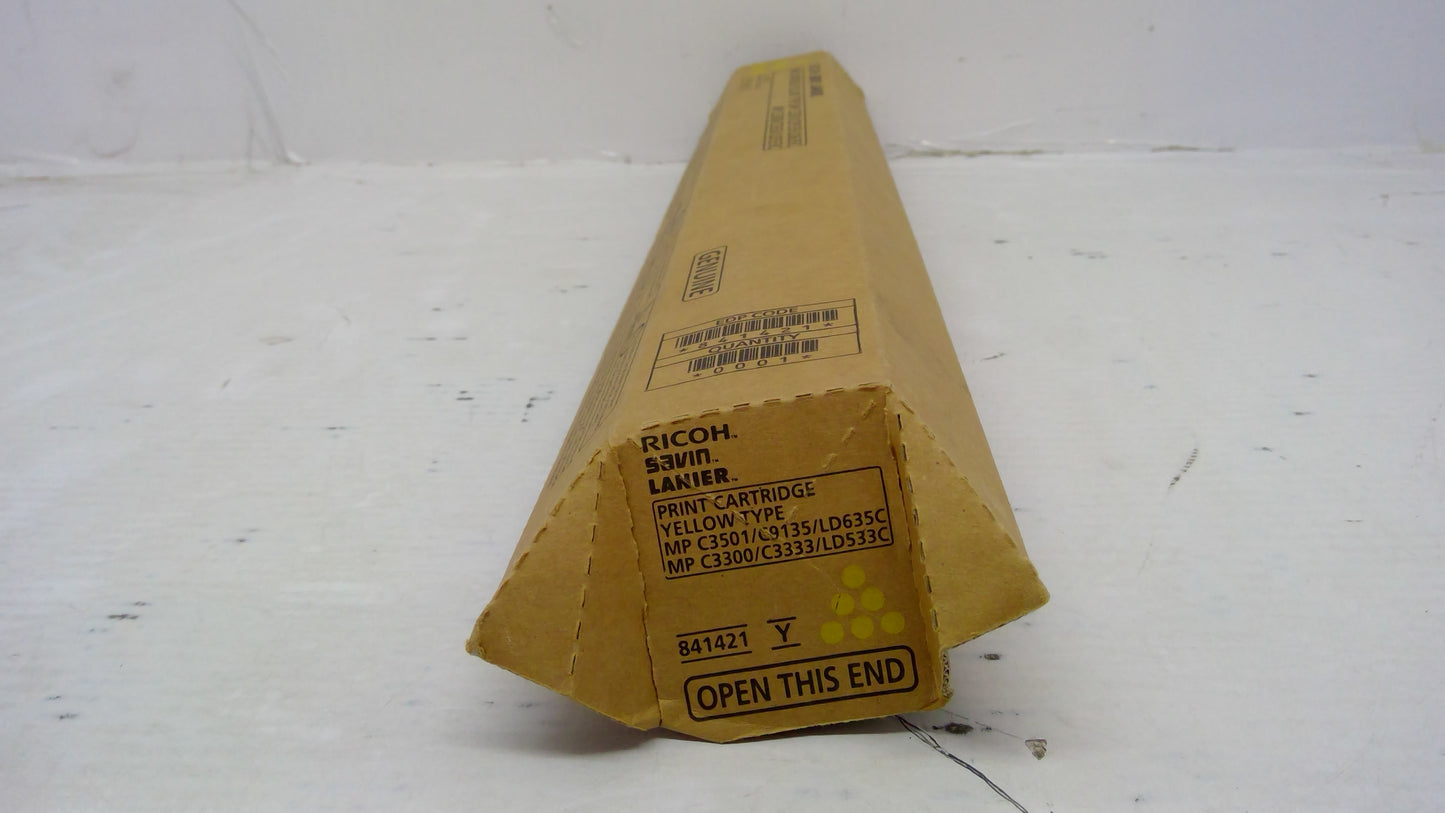 Ricoh 841421 Yellow Toner Cartridge Genuine OEM for MP C2800 C3001 C3300 C3501