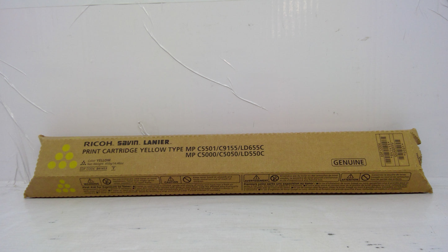 Ricoh 841453 Yellow Toner Cartridge Genuine OEM for MP C4000 C4501 C5000 C5501