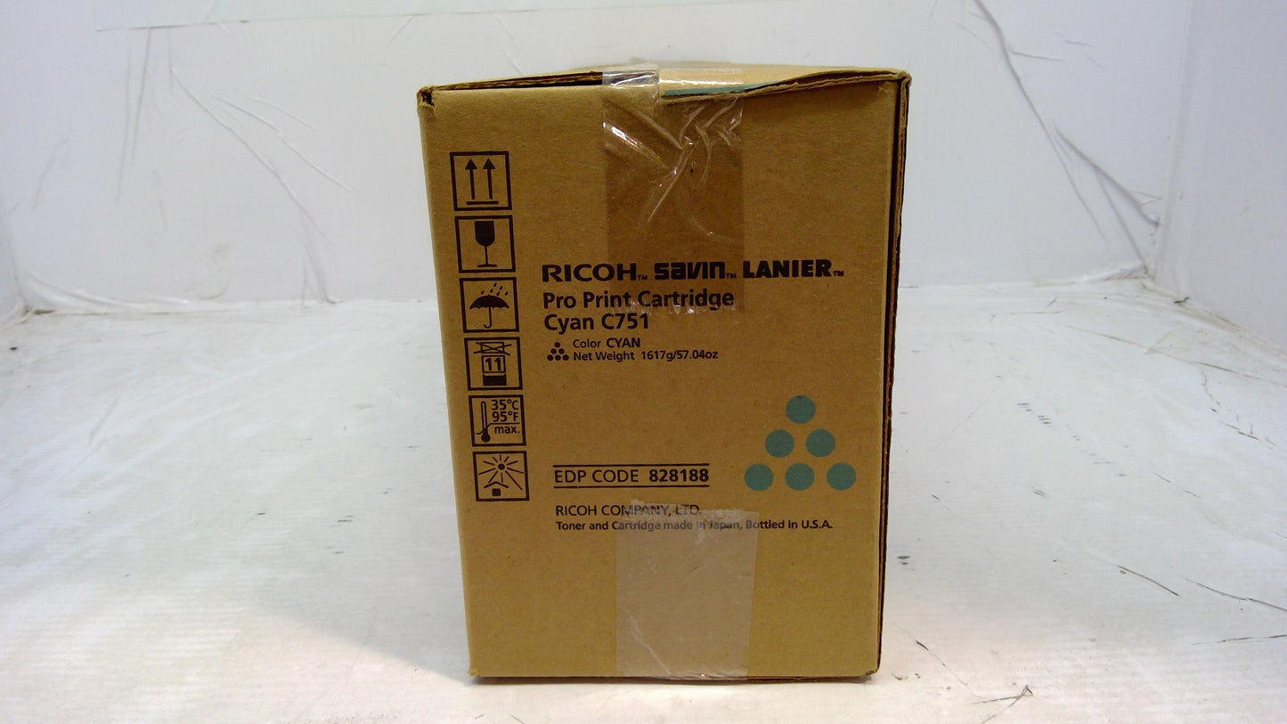 Ricoh 828188 Cyan Toner Cartridge Genuine OEM for Pro C751 C651EX