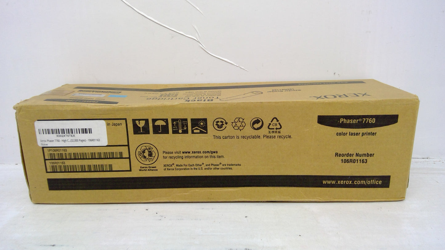Xerox 106R01163 Black Toner Cartridge Genuine OEM for Phaser 7760