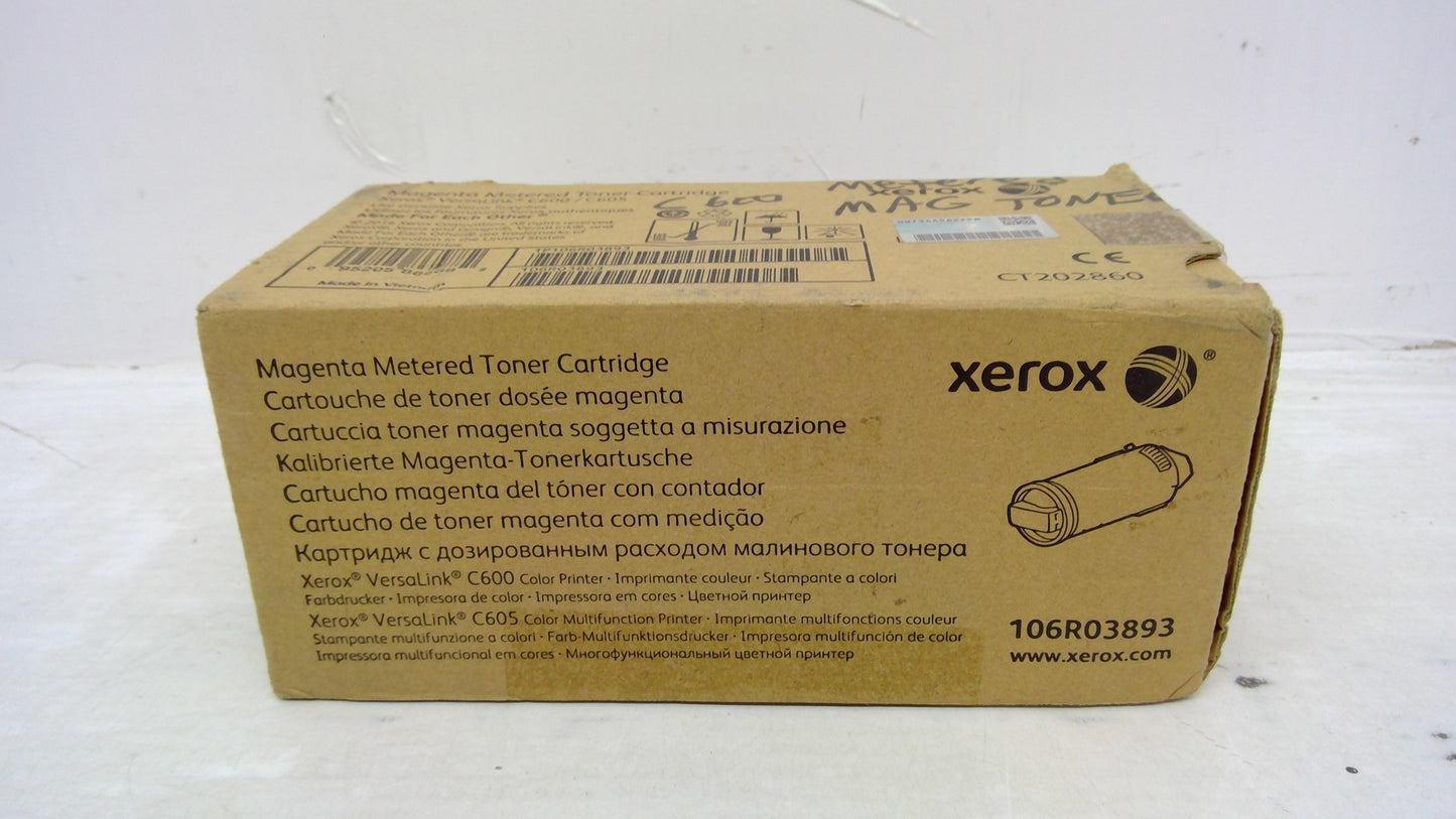 Xerox 106R03893 Magenta Toner Cartridge Genuine OEM for VersaLink C600 C605 (Metered)