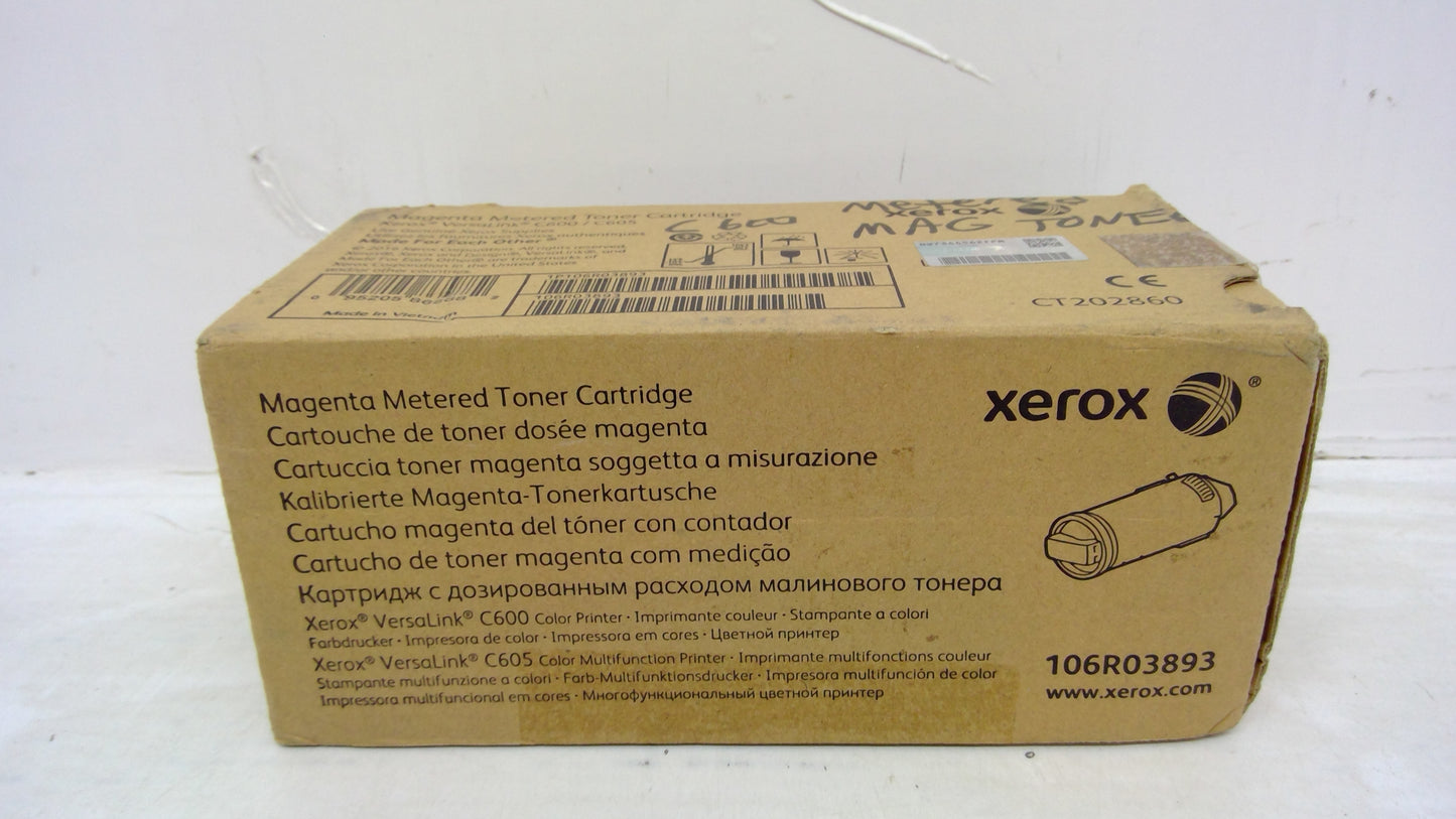 Xerox 106R03893 Magenta Toner Cartridge Genuine OEM for VersaLink C600 C605 (Metered)
