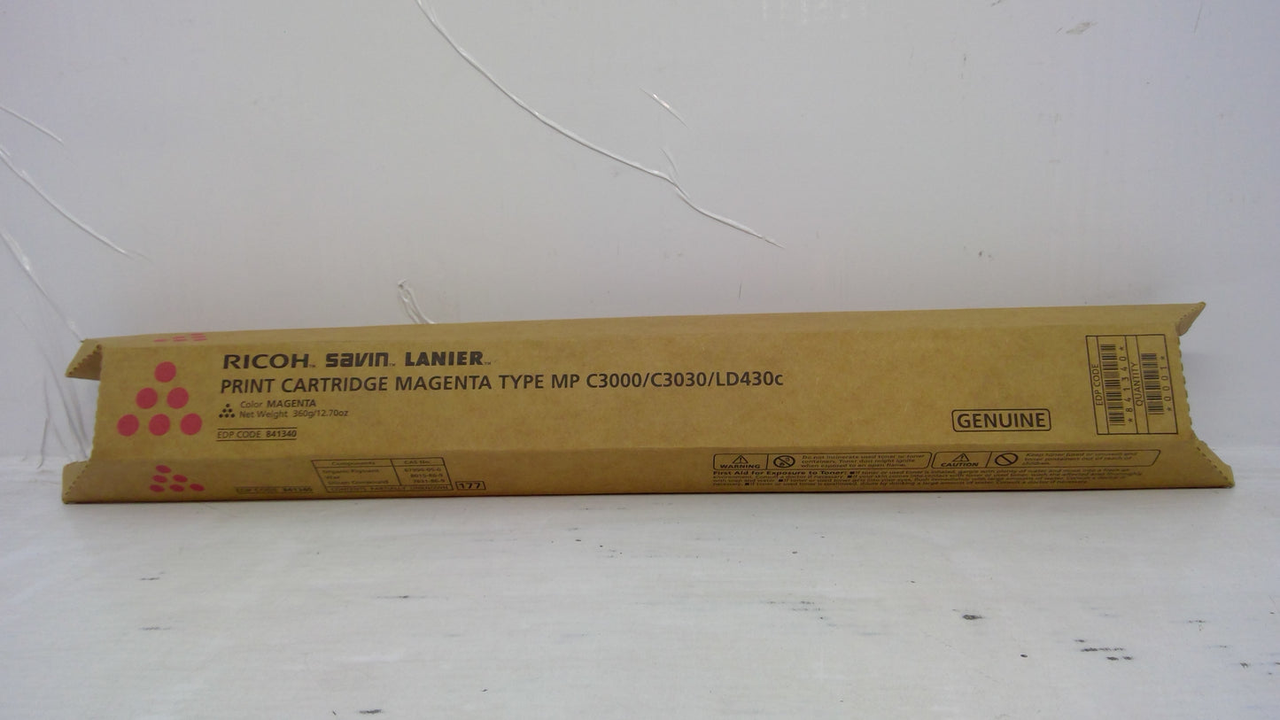 Ricoh 841340 Magenta Toner Cartridge Genuine OEM for MP C2000 C2500 C3000 Savin Lanier