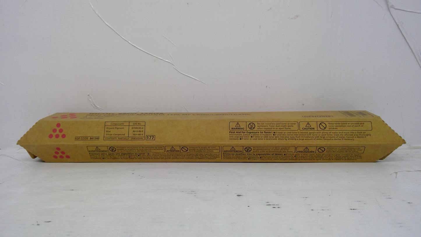 Ricoh 841340 Magenta Toner Cartridge Genuine OEM for MP C2000 C2500 C3000 Savin Lanier