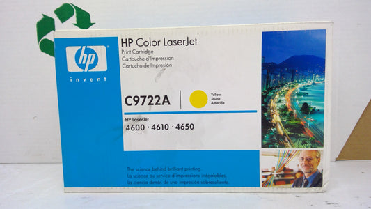 HP C9722A Yellow Toner Cartridge Genuine OEM for Color LaserJet 4600 4610 4650