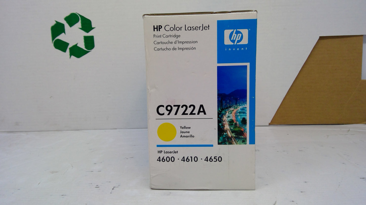 HP C9722A Yellow Toner Cartridge Genuine OEM for Color LaserJet 4600 4610 4650