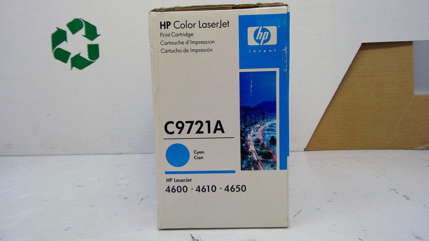 HP C9721A Cyan Toner Cartridge Genuine OEM for Color LaserJet 4600 4610 4650