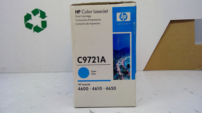 HP C9721A Cyan Toner Cartridge Genuine OEM for Color LaserJet 4600 4610 4650