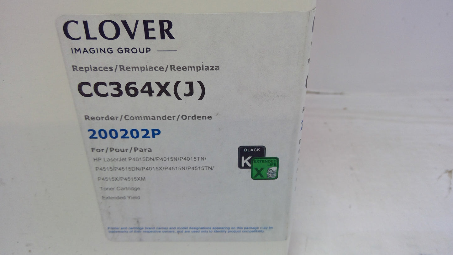 Compatible HP CC364X Black Toner Cartridge for LaserJet P4015 P4515 | Clover