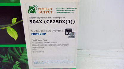 Compatible HP CE250X Black Toner Cartridge for Color LaserJet CM3530 CP3525 | Clover