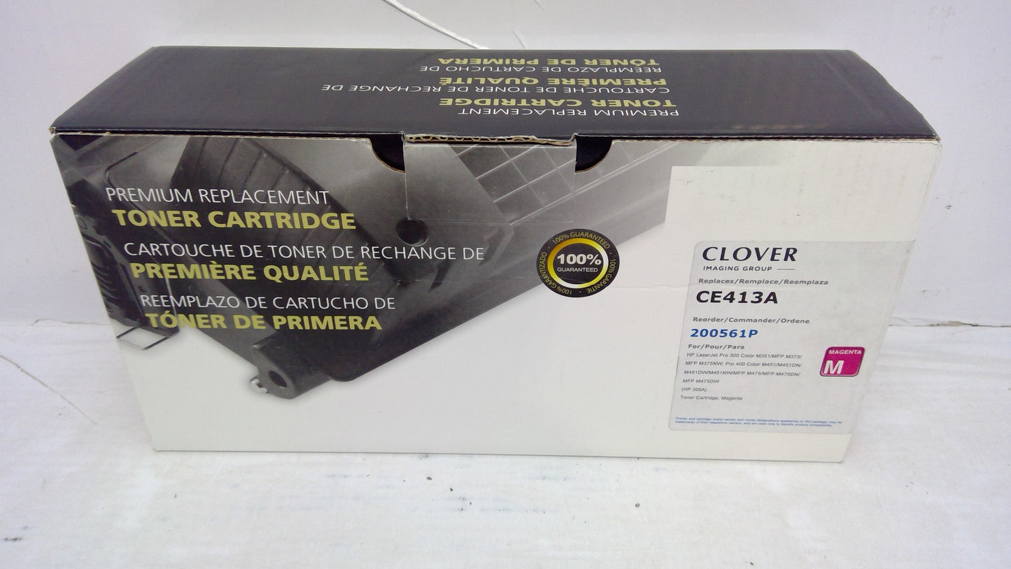 Compatible HP CE413A Magenta Toner Cartridge for LaserJet M452 M477 | Clover