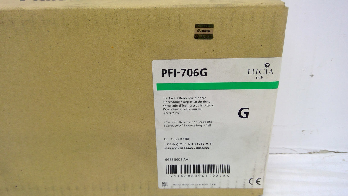 Canon PFI-706G Green Ink Tank (6688B001AA) for imagePROGRAF iPF8300 iPF8400 iPF9400