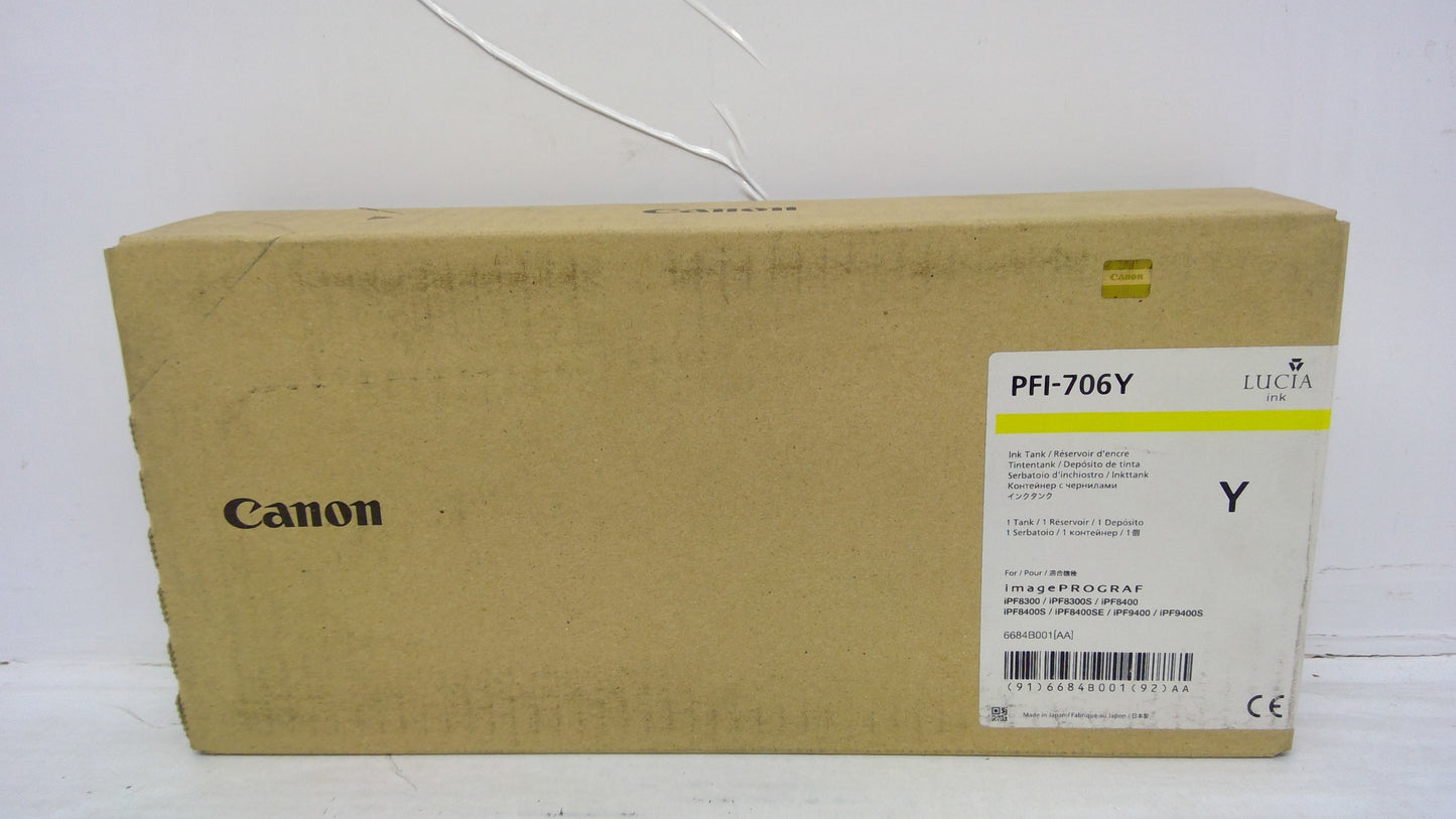 Canon PFI-706Y Yellow Ink Tank (6684B001AA) for imagePROGRAF iPF8300 iPF8400 iPF9400