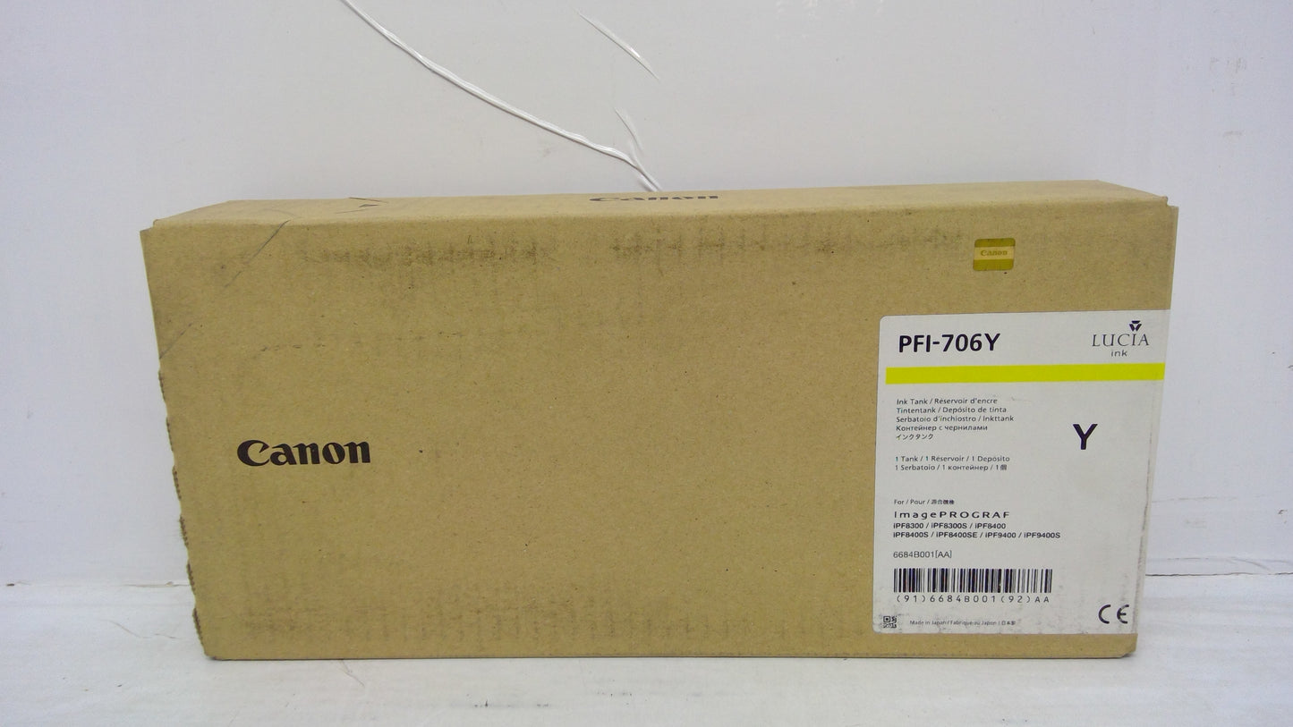 Canon PFI-706Y Yellow Ink Tank (6684B001AA) for imagePROGRAF iPF8300 iPF8400 iPF9400