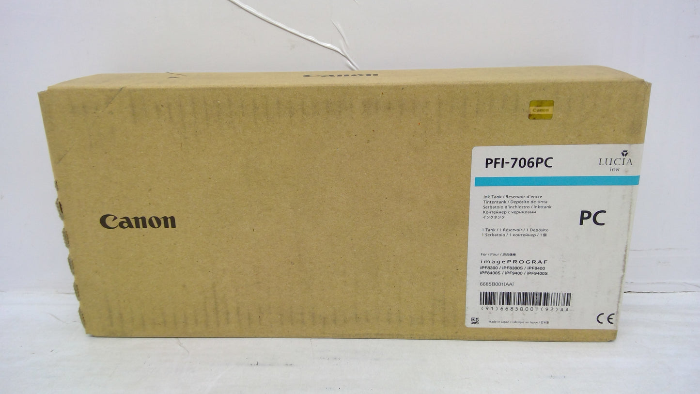 Canon PFI-706PC Photo Cyan Ink Tank (6685B001AA) for imagePROGRAF iPF8300 iPF8400 iPF9400