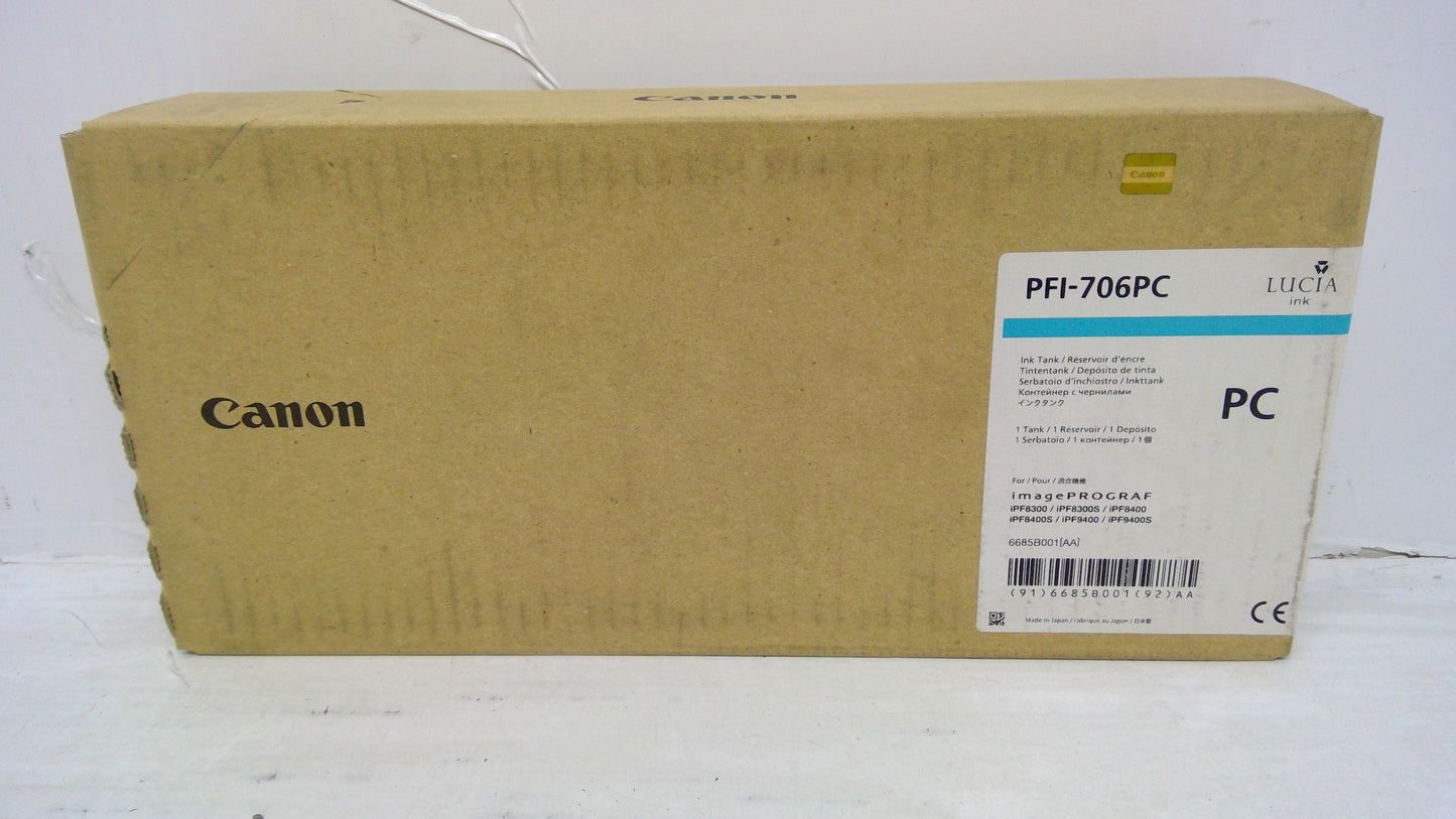 Canon PFI-706PC Photo Cyan Ink Tank (6685B001AA) for imagePROGRAF iPF8300 iPF8400 iPF9400