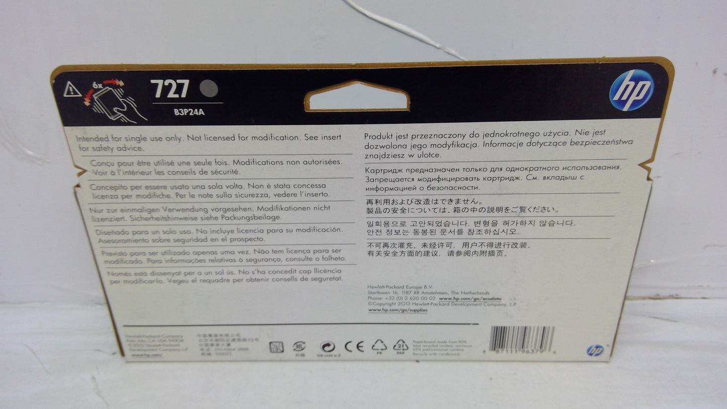 Genuine HP B3P24A (727) Gray Ink Cartridge *EXPIRED MAY 2018*