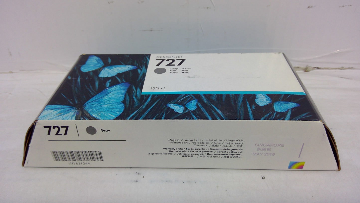 Genuine HP B3P24A (727) Gray Ink Cartridge *EXPIRED MAY 2018*