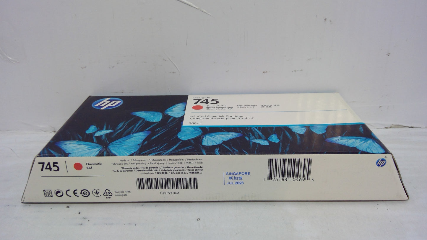 Genuine HP F9K06A (745) Chromatic Red Ink Cartridge *EXPIRED JULY 2023*