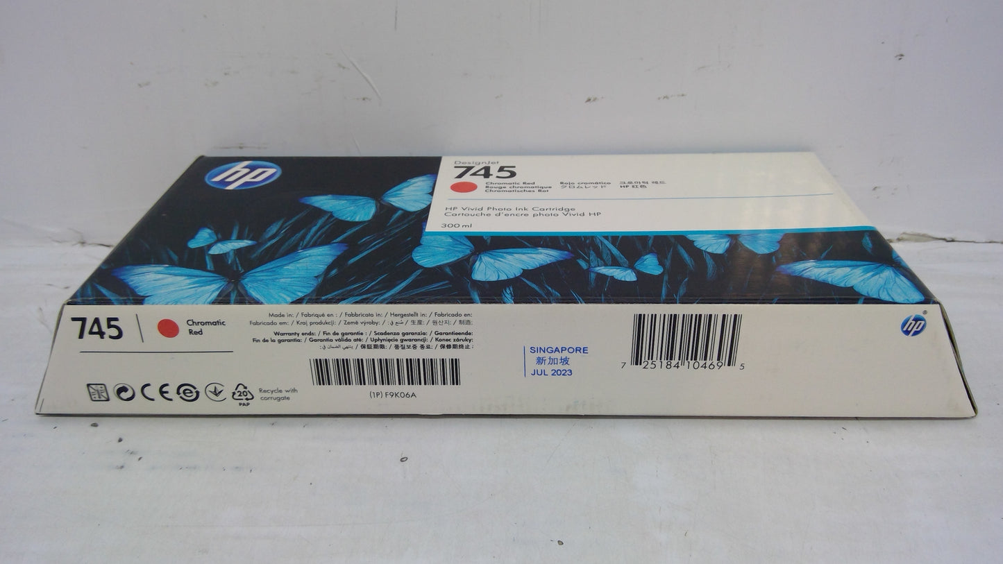 Genuine HP F9K06A (745) Chromatic Red Ink Cartridge *EXPIRED JULY 2023*