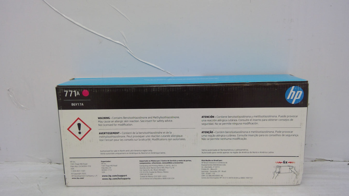 Genuine HP DesignJet B6Y17A (771A) Magenta Ink Cartridge