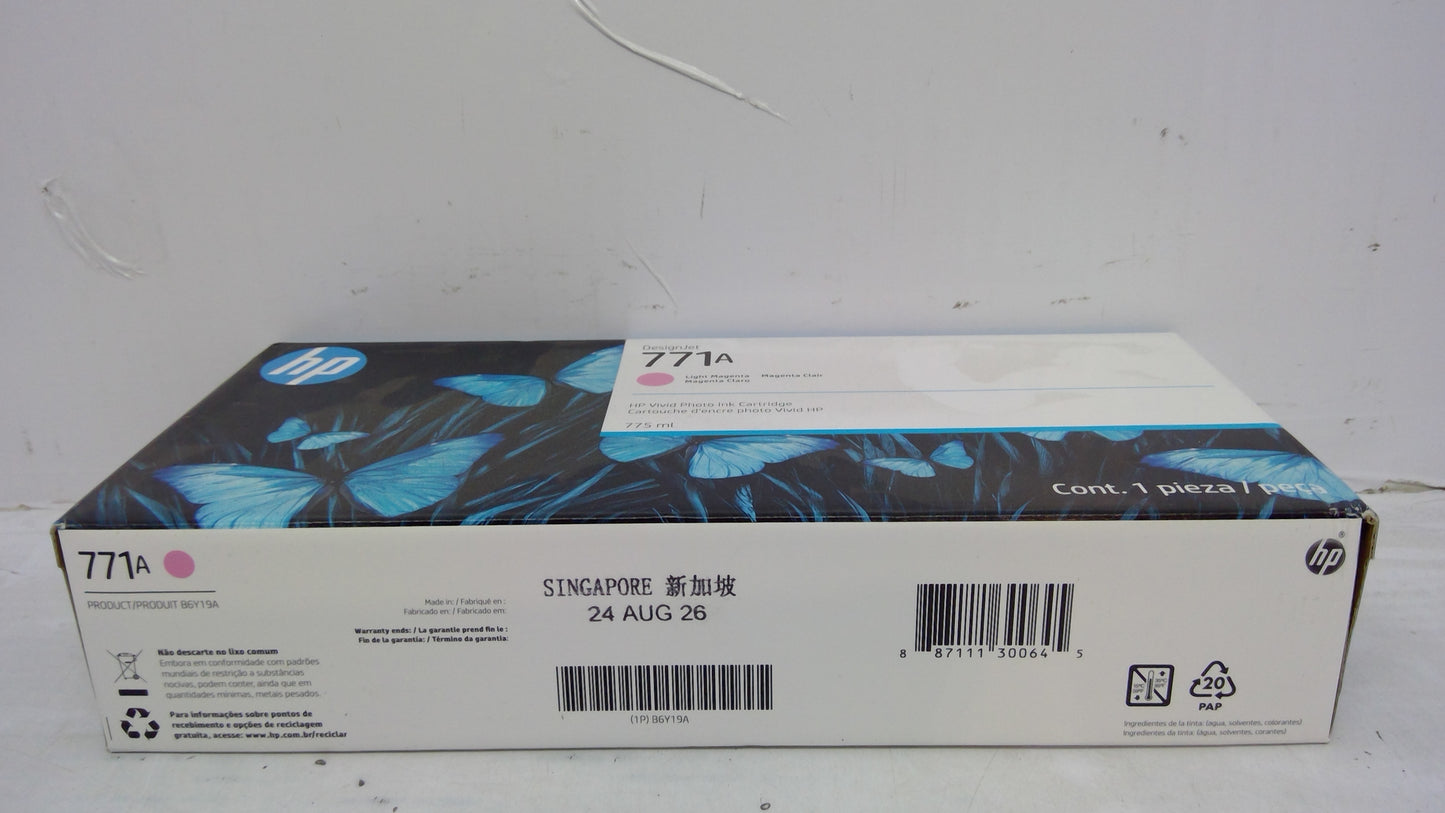 Genuine HP DesignJet B6Y19A (771A) Light Magenta Ink Cartridge