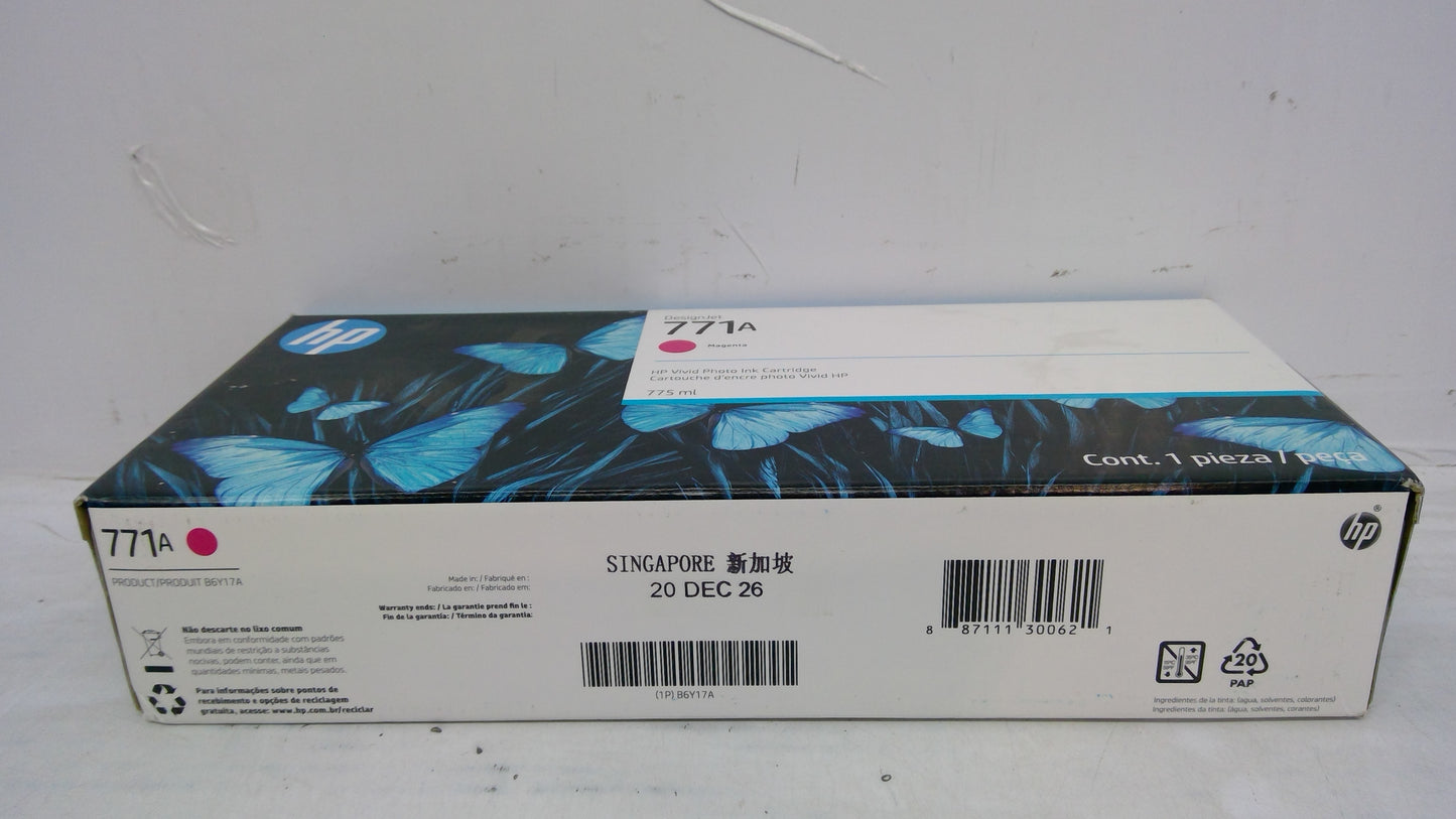 Genuine HP DesignJet B6Y17A (771A) Magenta Ink Cartridge