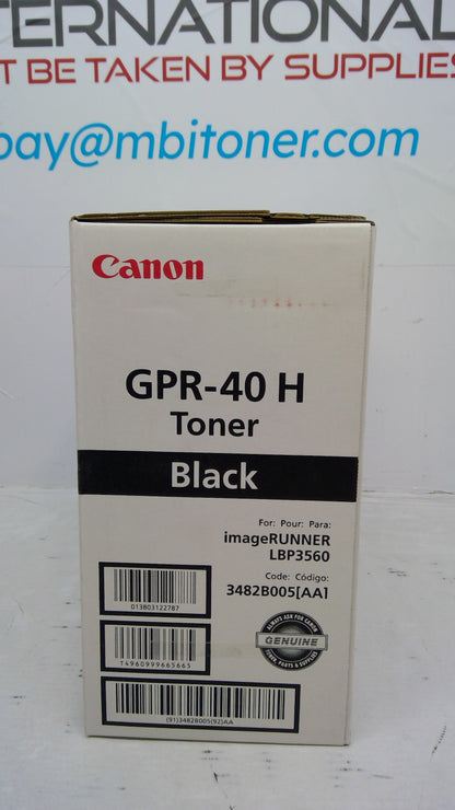 Genuine Canon GPR-40H 3482B005AA Black Toner for  imageRUNNER LBP3560 and imageRUNNER LBP3580