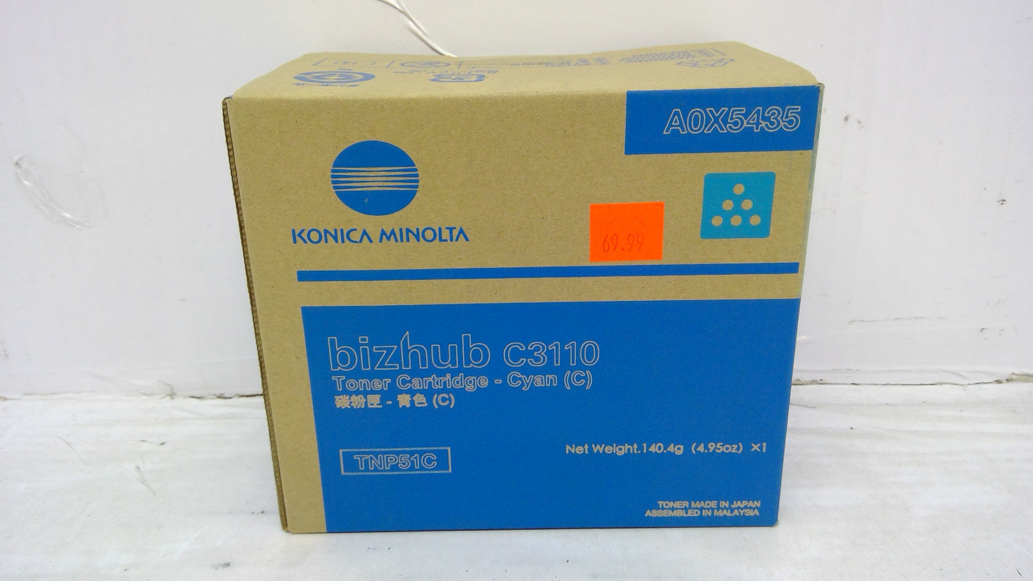 Genuine Konica Minolta A0X5435 (TNP51C) Cyan Toner