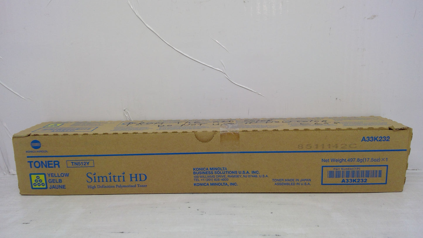 Genuine Konica Minolta TN512Y (A33K232) Yellow Toner
