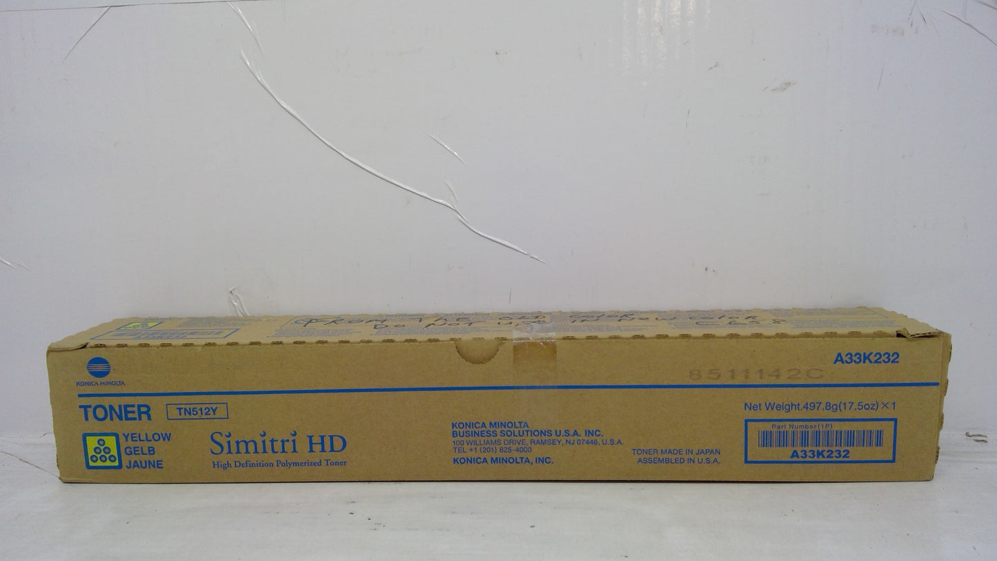 Genuine Konica Minolta TN512Y (A33K232) Yellow Toner