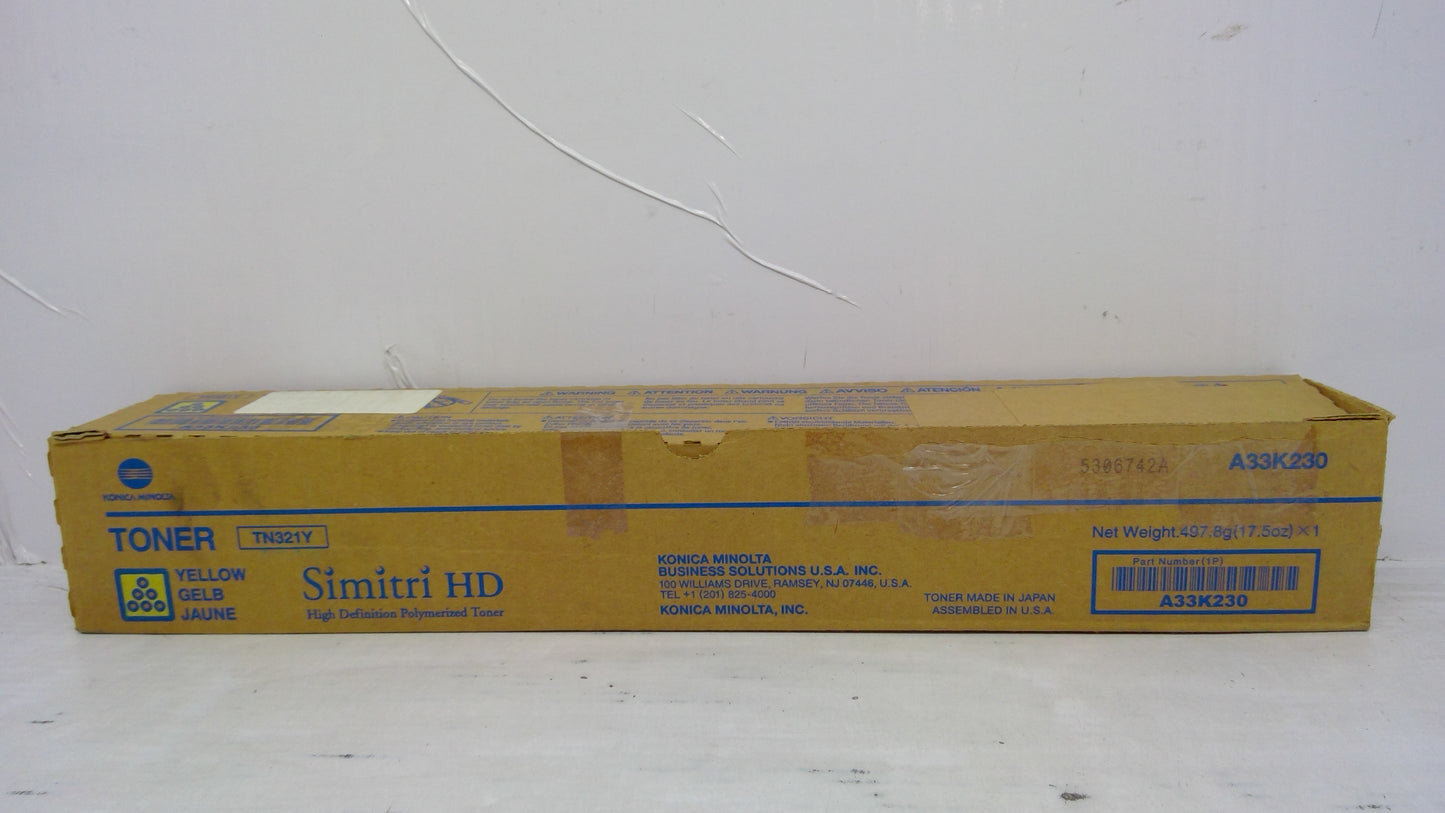 Genuine Konica Minolta A33K230 (TN321Y) Yellow Toner Cartridge
