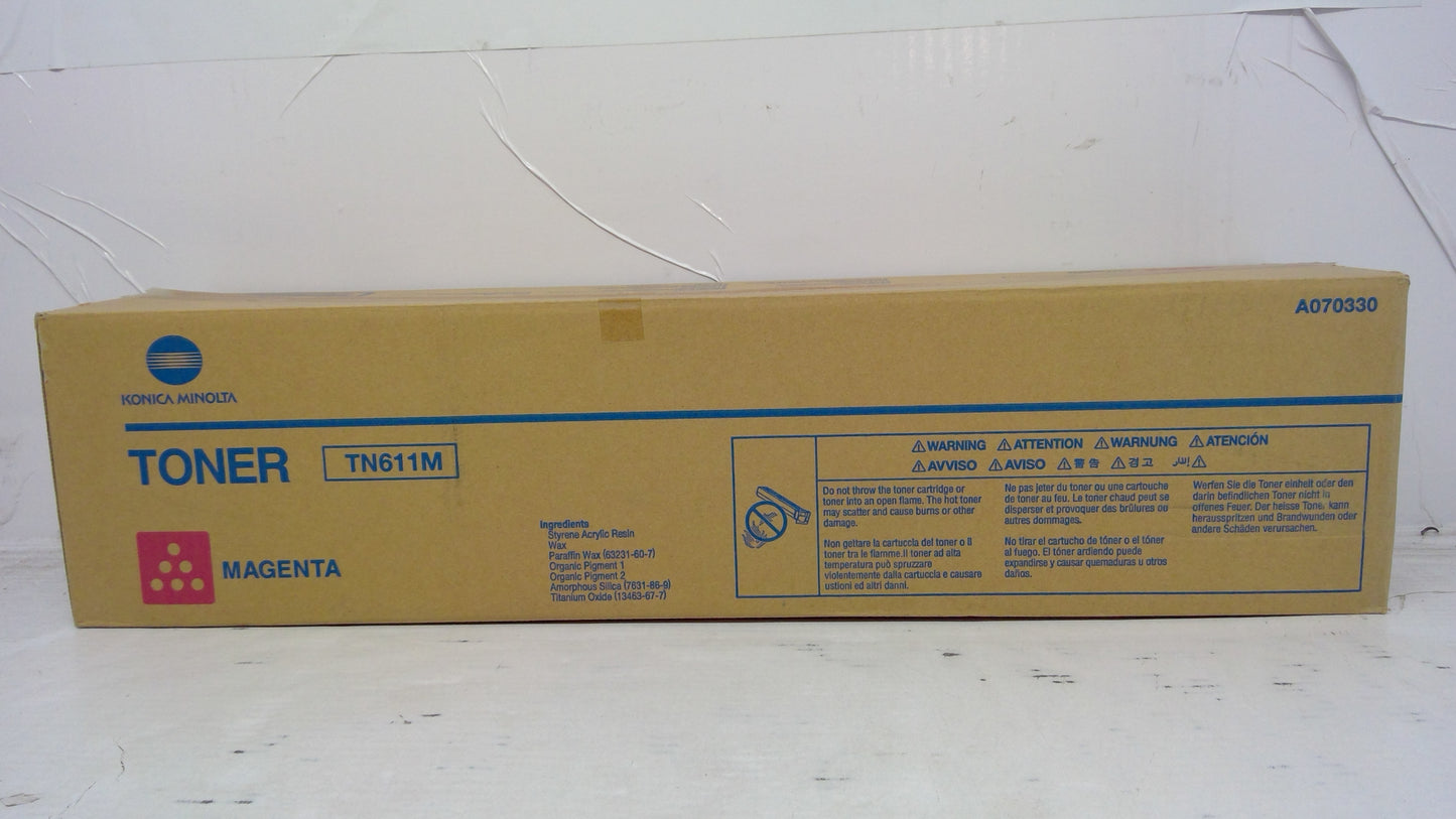 Genuine Konica Minolta A070330 (TN611M) Magenta Toner