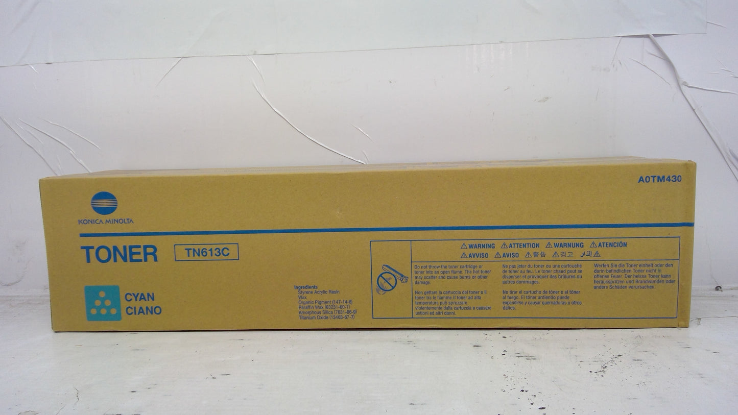 Genuine Konica Minolta A0TM430 (TN613C) Cyan Toner