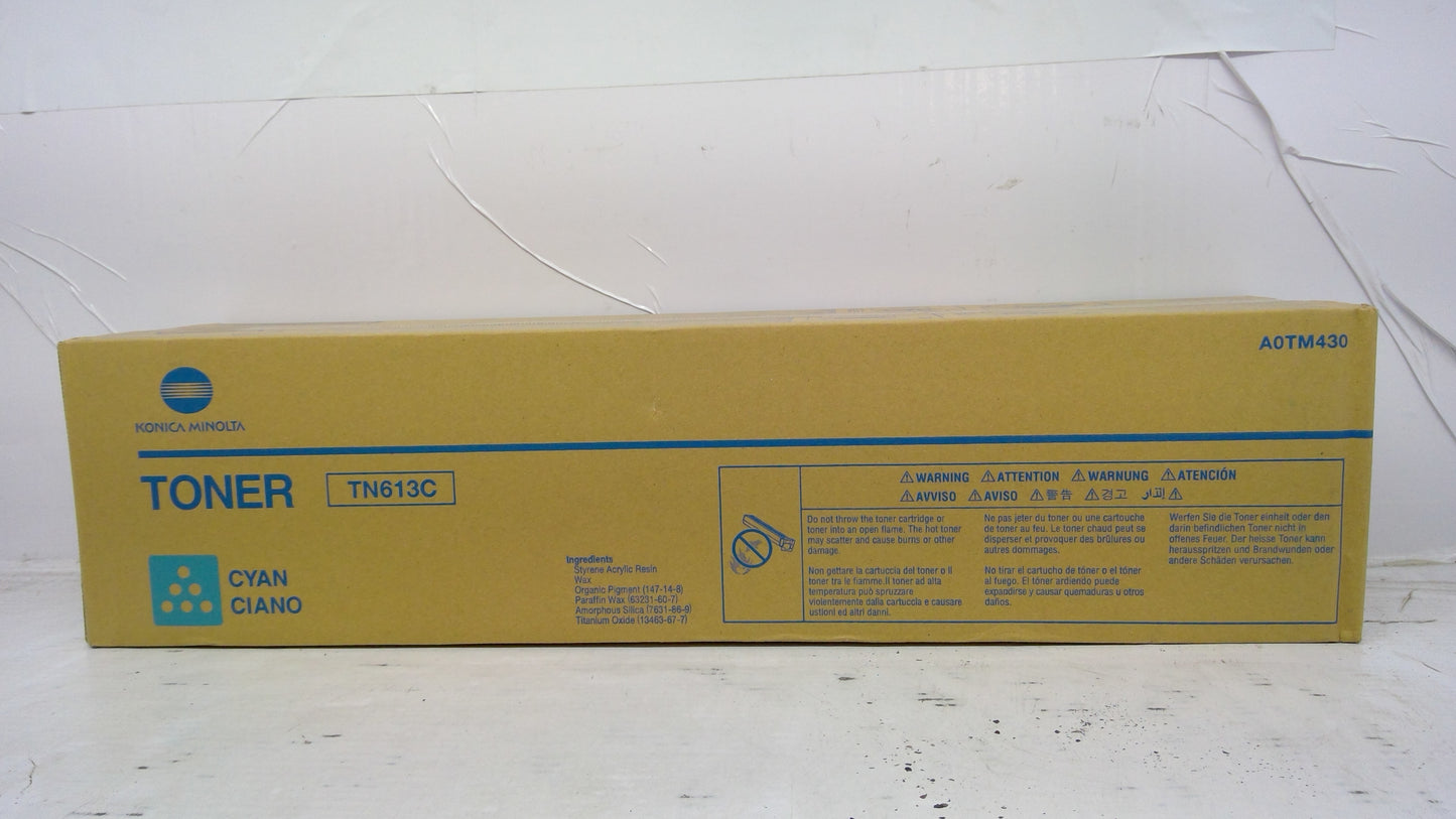 Genuine Konica Minolta A0TM430 (TN613C) Cyan Toner