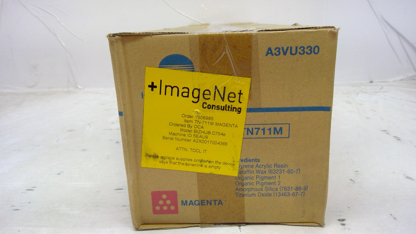 Genuine Konica Minolta A3VU330 (TN711M) Magenta Toner