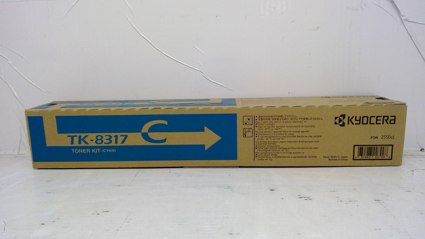 Genuine Kyocera 1T02MVCUS0 (TK8317C) Cyan Toner for 2550ci