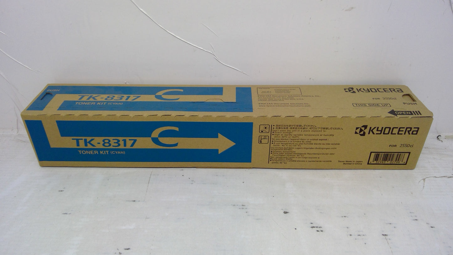 Genuine Kyocera 1T02MVCUS0 (TK8317C) Cyan Toner for 2550ci